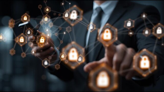 professional business  people innovation connection of line from nail node to cloud social media background , networking concept innovative cyber security network, using interconnected nodes 