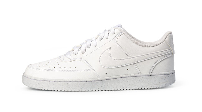 White nike sneaker showing lifestyle court footwear fashion on a white background