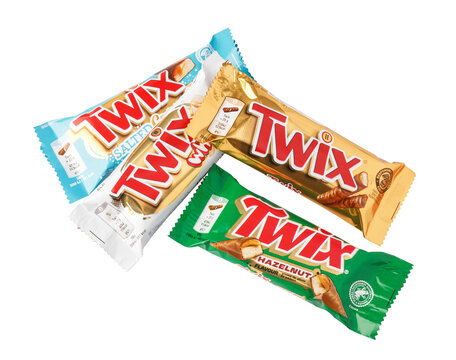 Twix candy bars variety pack on a transparent background