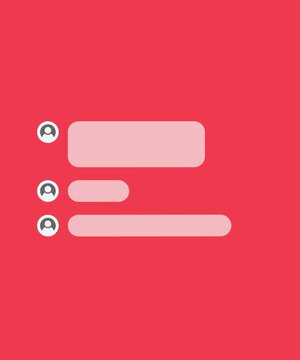 Minimalist social media chat or comment thread animation with user avatars