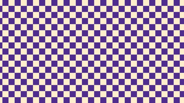 Purple Cream Checkerboard Pattern Motion Background &ndash; Seamless Loop