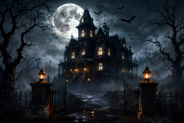 Fototapeta premium haunted house in the forest