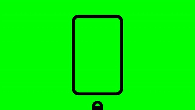 Smartphone swipe down gesture icon animation on green screen