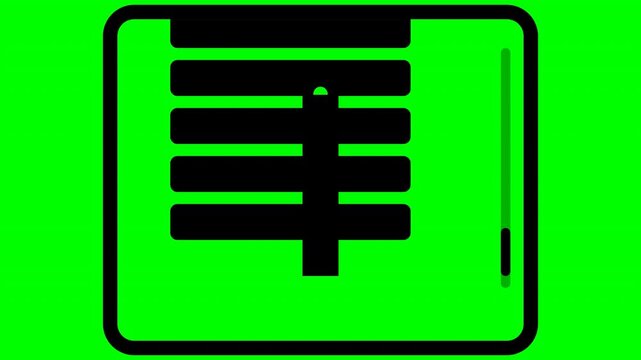 Hand swipe and flick gesture icon on mobile screen green screen