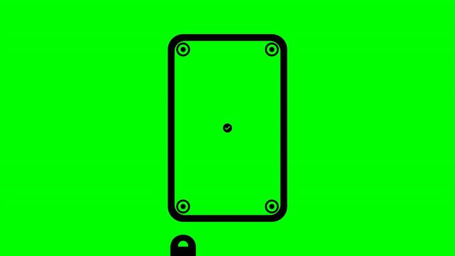 Gesture tap four corners icon animation on green screen