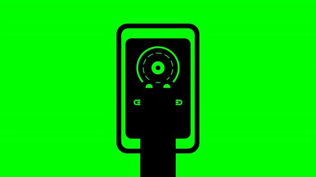 Two finger double tap gesture icon on green screen background