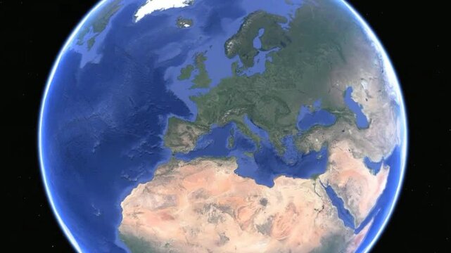 Video of planet Earth rotating in space.
Turkiye, cyprus, black sea on geographical world map.