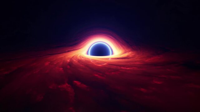 Glowing Accretion Disk Rotating Around a Massive Black Hole in Deep Space Loop