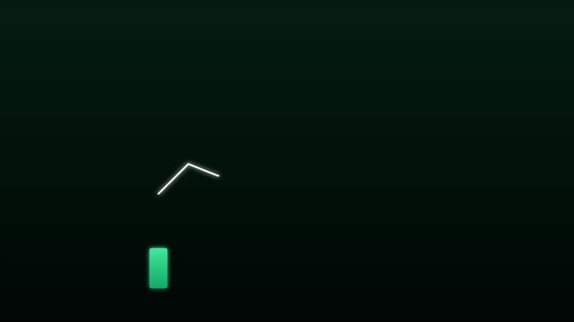 Minimalist digital sound wave equalizer animation with glowing green bars and 4k white frequency lines on dark background