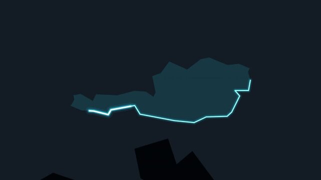Austria Highlighted on World Map with Glowing Zoom Animation