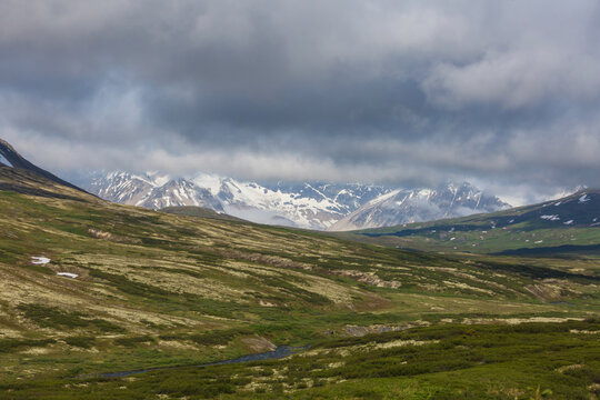 Mountains in tundra