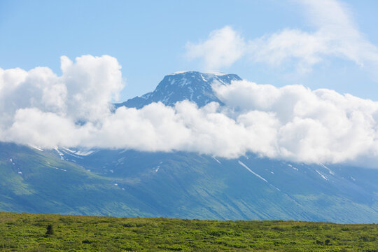 Mountains in tundra