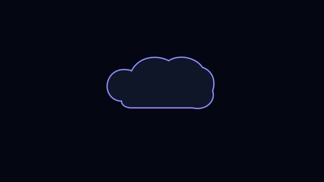 Neon cloud sync animation: digital data upload and refresh concept 4k