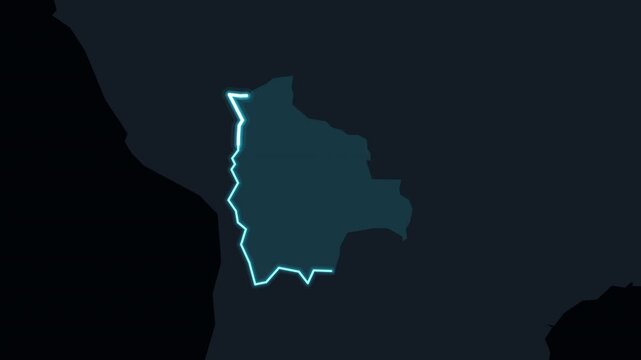 Bolivia Highlighted on World Map with Glowing Zoom Animation