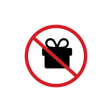 No Gifts Allowed Sign - Forbidden Gift Icon