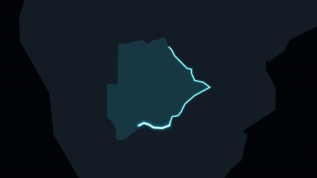 Botswana Highlighted on World Map with Glowing Zoom Animation