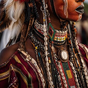 Gerewol Festival Beadwork and Ceremonial Adornment Detail