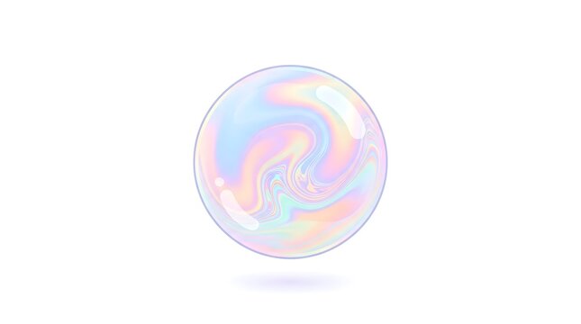 Iridescent Soap Bubble Sphere Texture &mdash; Pastel Rainbow Dreamy Charming Vector