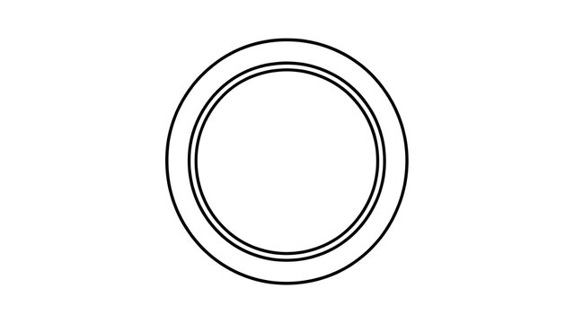 Minimalist black circle outline on white background.