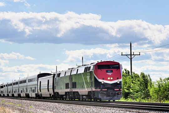 Amtrak's eastbound Southwest Chief roaring through rural north central Illinois destined for Chicago