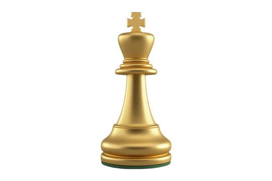 Golden chess king piece with cross top