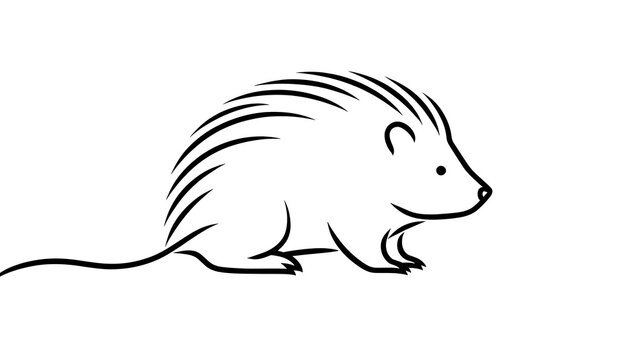 Porcupine illustration on white background.