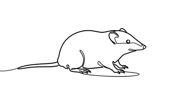 Simple line drawing of a mouse on white background.