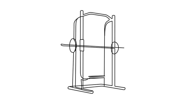 Smith machine gym equipment white background.