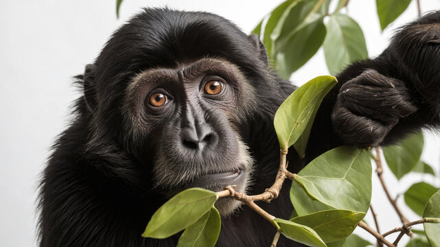 howler monkey on white background