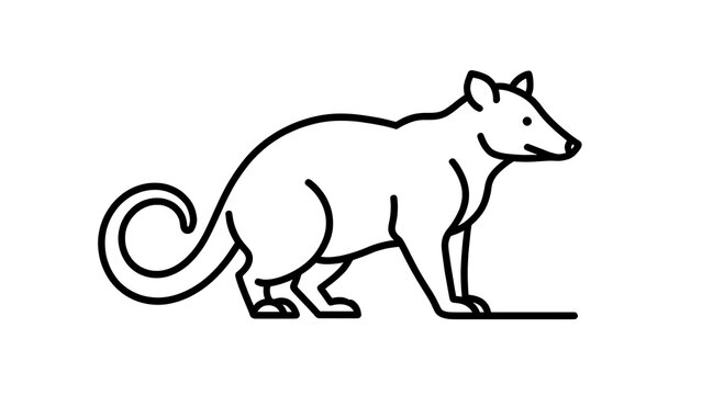 Illustration of a possum on white background.
