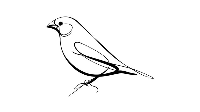 Minimalist bird drawing on white background.