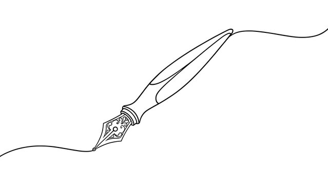 Elegant fountain pen writing on white background.