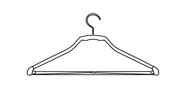 Simple wooden clothes hanger on white background.