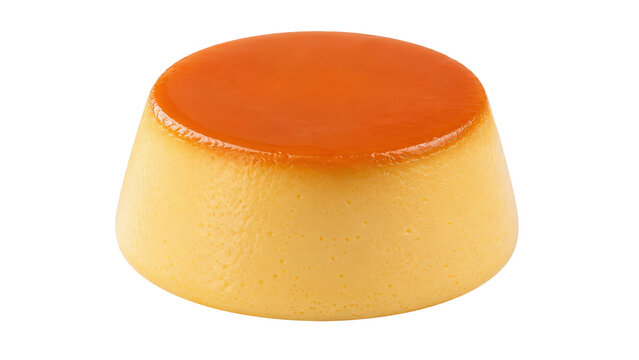 Caramel Custard Pudding Flan Isolated on Transparent Background
