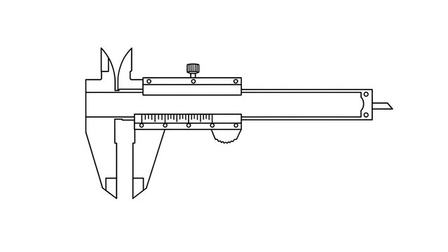 Precision caliper tool on white background.