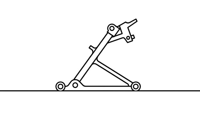 Simple line art catapult on white background.