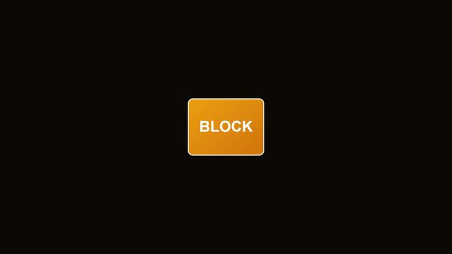 Orange block button animation for user interface and interactive web 4k