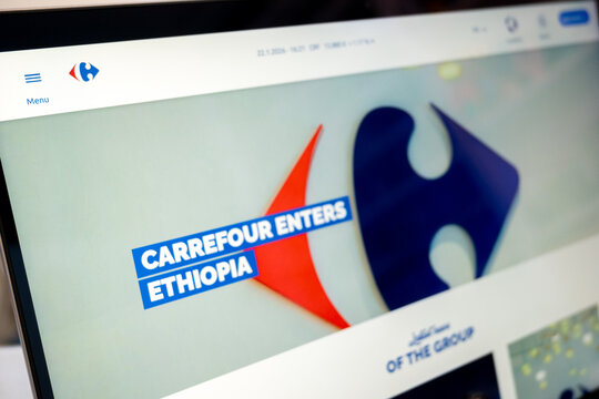 Mexico city, mexico, 01 26 2026: carrefour entering ethiopia retail market business expansion