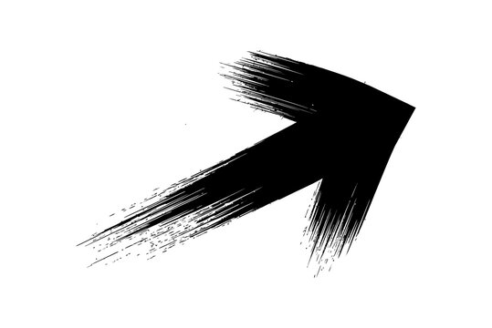 Abstract black brushstroke arrow modern graphic design element for digital or print projects