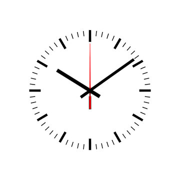 Minimalist clock face illustration twelve o'clock time display