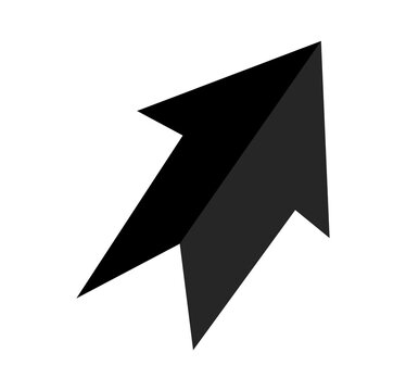Black 3d arrow pointing upward growth success and directional symbolism