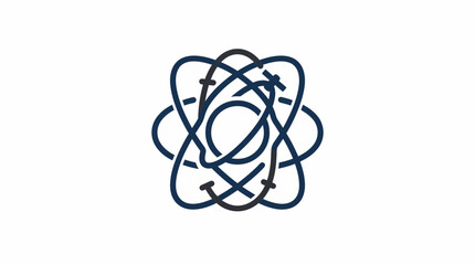 Obraz premium Atomic orbital symbol representing physics and scientific energy