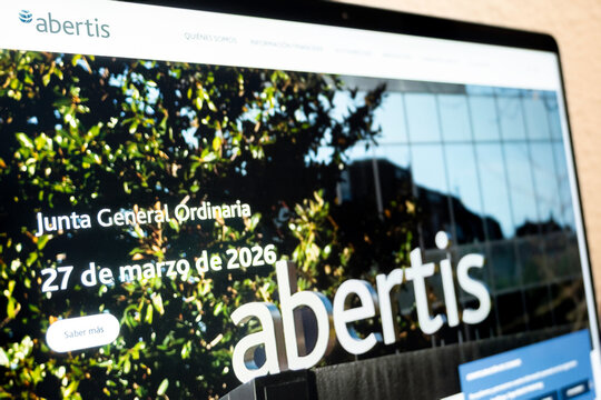 Mexico city, mexico, 03 09 2026, abertis company website displaying ordinary general meeting