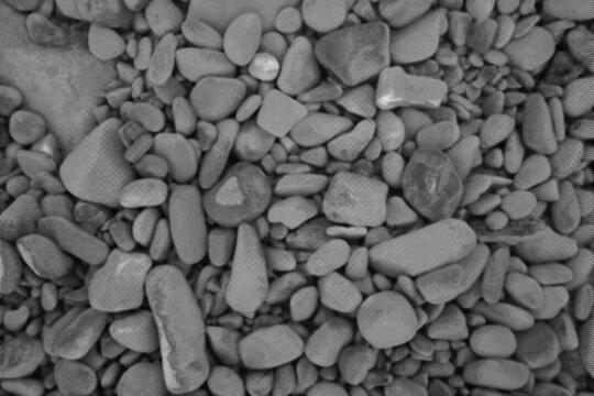 Monochrome Pebble Background with Fine Checkerboard Dither Grid