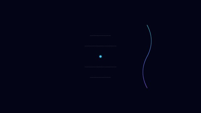 Minimalist abstract sine wave animation with pulsing light point on dark 4k background, motion digital