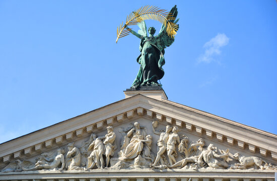 LVIV UKRAINE: Details Solomiya Krushelnytska Lviv State Academic Theatre of Opera and Ballet or Lviv Opera is an opera house located in Lviv