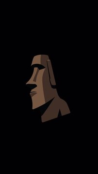 Vertical Swinging Moai Statue Meme Alpha Channel for Social Media Reels 4K