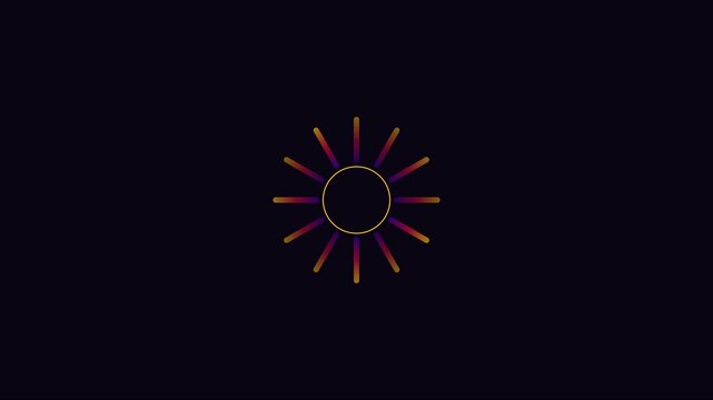 Minimalist gradient sun animation rotating on dark 4k background