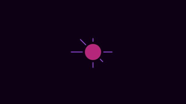 Minimalist loading spinner animation with rotating clockwise motion on dark 4k background, progress indicator