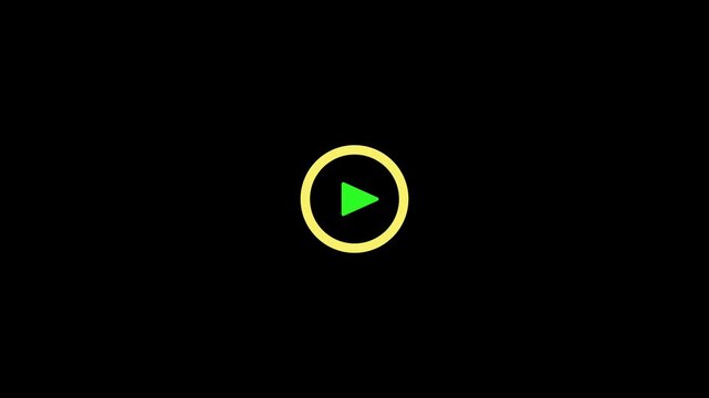 Minimalist white video play button icon on a black background